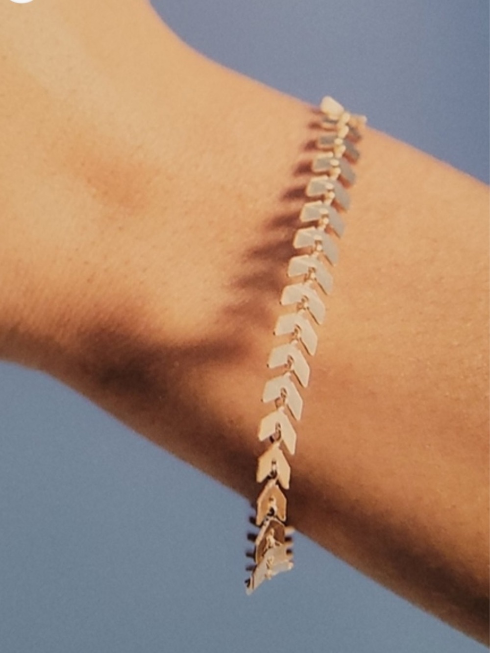 New in Box Starfish Project Gold Chevron Link Bracelet